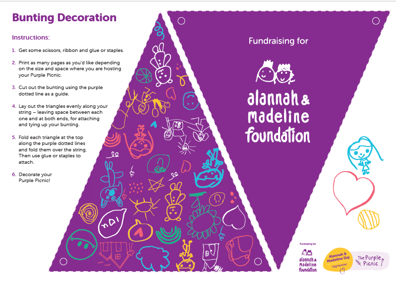 Purple Picnic Bunting