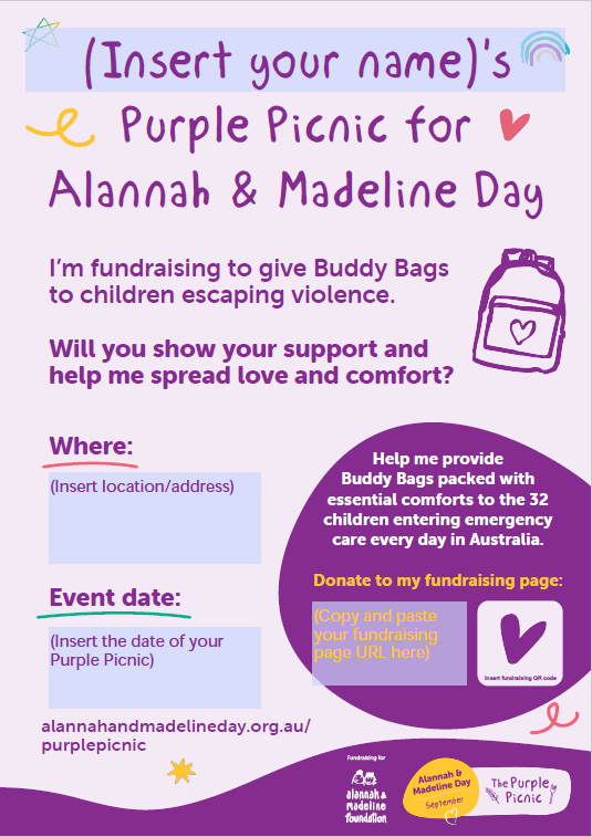 Purple Picnic Event Poster - A3