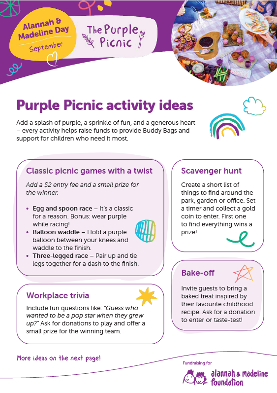 Purple Picnic Activity Ideas